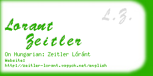 lorant zeitler business card